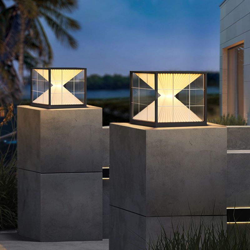 Ray Modern Pyramid Shape Metal Outdoor Floor Lamp - Lamp Outdoor