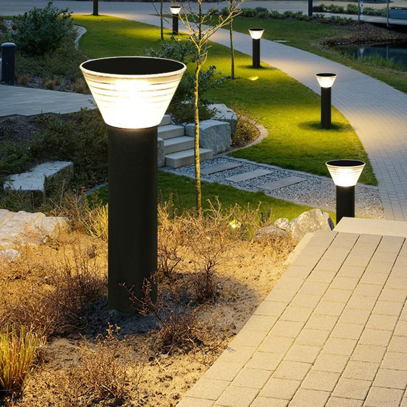 Ray Modern Metal Conical Solar Outdoor Bollard Light - Lamp Outdoor