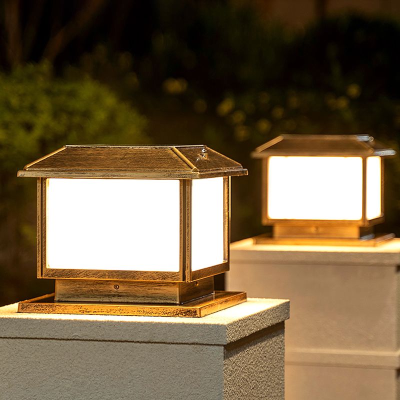 Ray Vintage Rectangle Metal Outdoor Solar Lamps Bronze - Lamp Outdoor