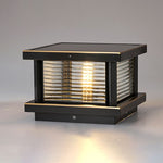 Ray Modern Rectangular Metal Outdoor Solar Lamp Brass Bronze - Letslighting