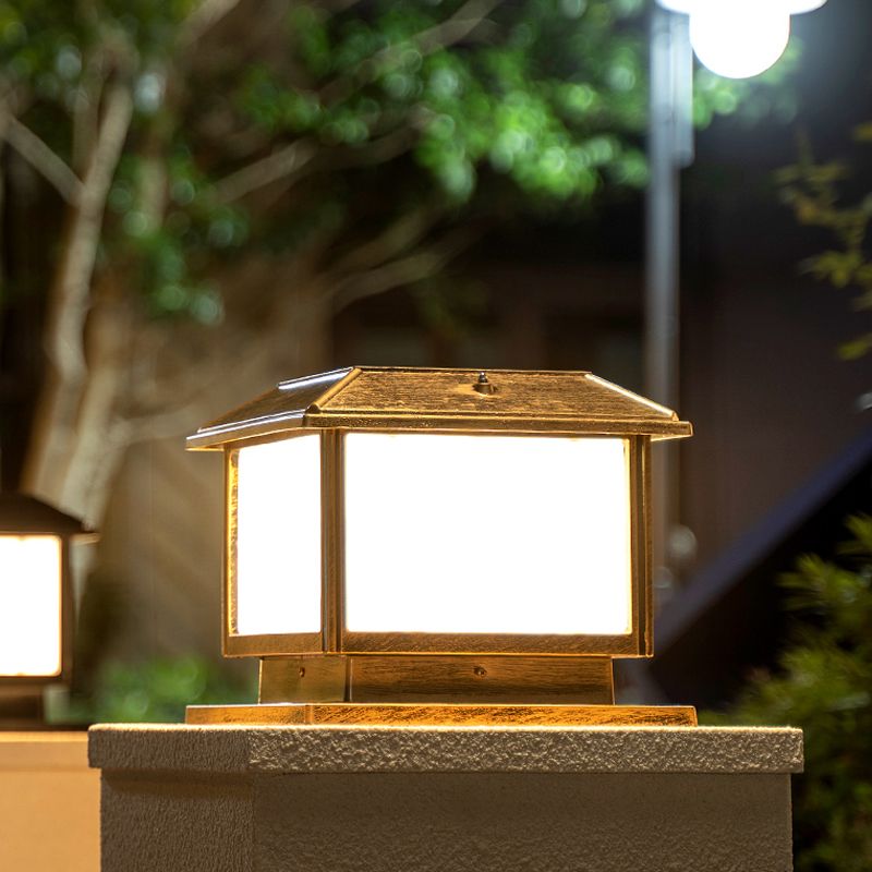 Ray Vintage Rectangle Metal Outdoor Solar Lamps Bronze - Letslighting