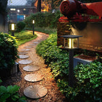 Ray Modern Metal Lantern Shaped Solar Outdoor Bollard Light - Lamp Outdoor