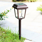 Ray Vintage Metal Lantern Shaped Solar Outdoor Bollard Light - Lamp Outdoor