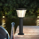 Ray Modern Metal Cone Shade Solar Outdoor Bollard Light - Lamp Outdoor