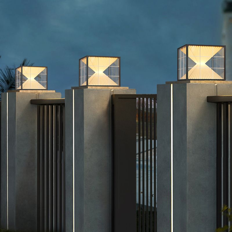 Ray Modern Pyramid Shape Metal Outdoor Floor Lamp - Lamp Outdoor