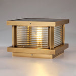 Ray Modern Rectangular Metal Outdoor Solar Lamp Brass Bronze - Letslighting