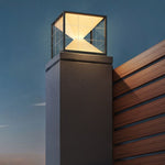 Ray Modern Pyramid Shape Metal Outdoor Floor Lamp - Lamp Outdoor