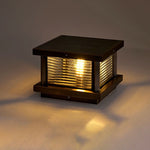 Ray Modern Rectangular Metal Outdoor Solar Lamp Brass Bronze - Letslighting