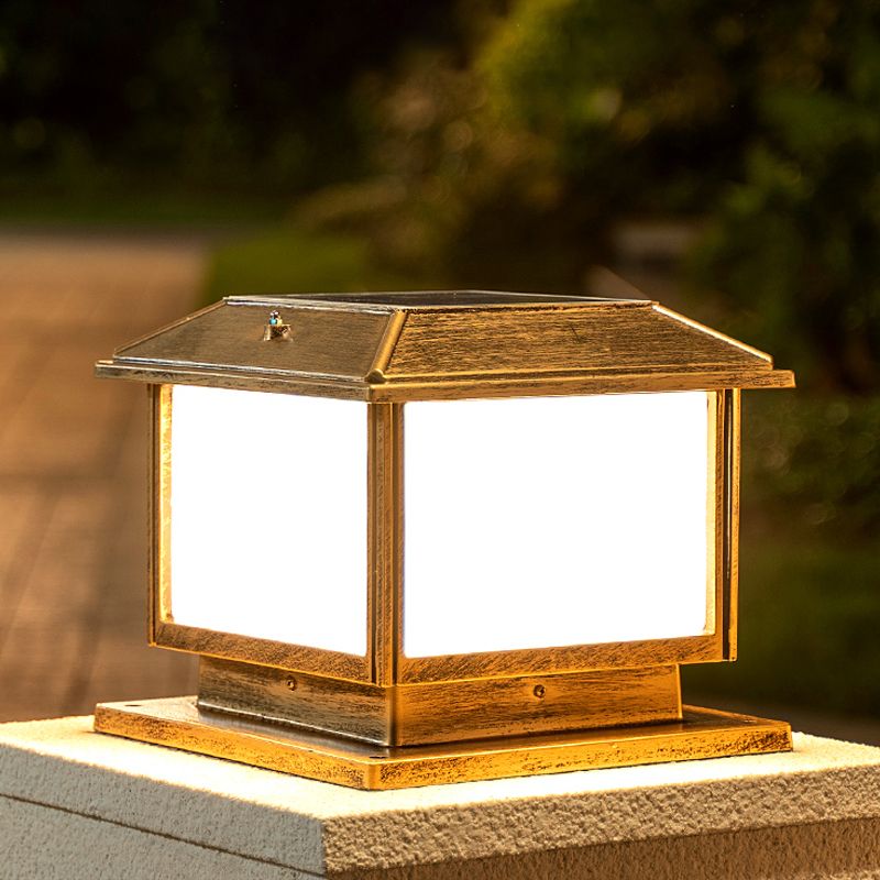 Ray Vintage Rectangle Metal Outdoor Solar Lamps Bronze - Letslighting