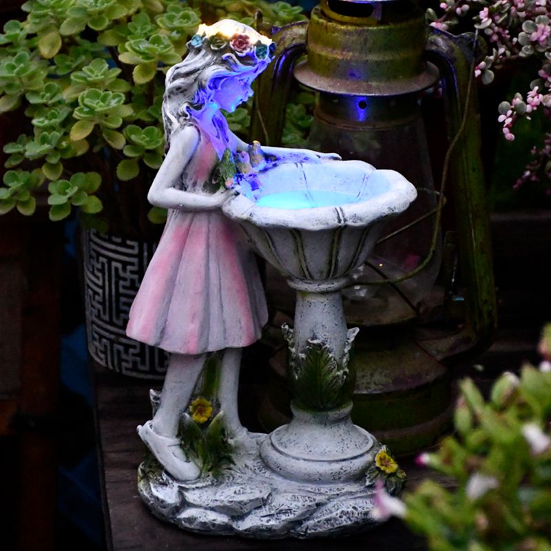 Arisha Cute Fairy Girl Solar Resin Decoration Floor Lamp - Letslighting