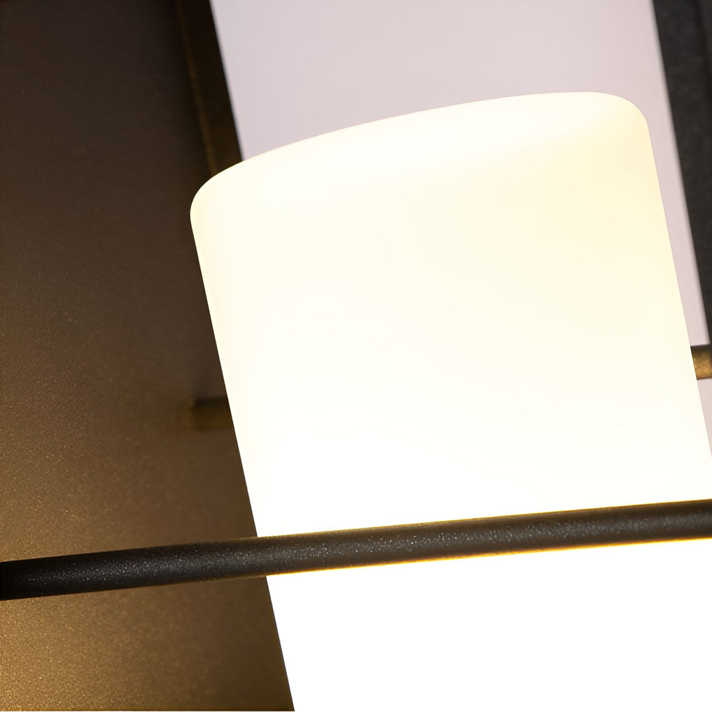 Rectangular Frame Waterproof Black Modern Solar Lights Outdoor Lanterns - Dazuma