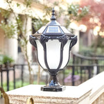 14.6 - /17.7 - inch H Black/Bronze Solar LED Outdoor Pier - Mount Post Light