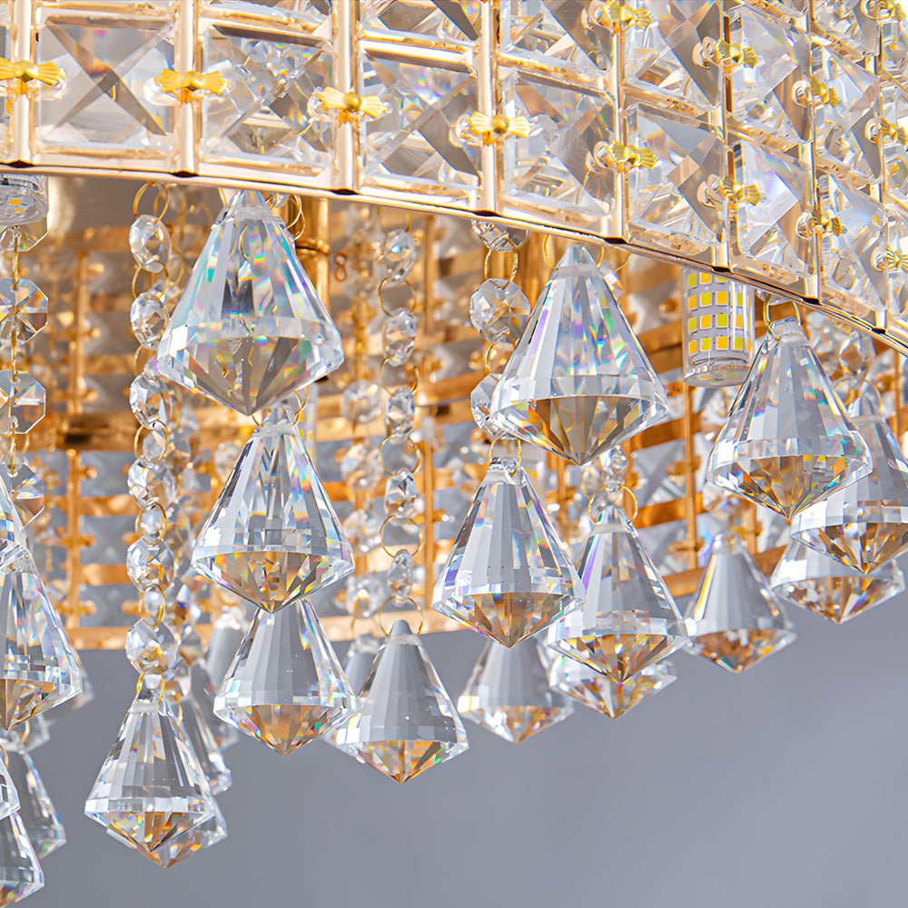 19'' Round Crystal Pendants LED Ceiling Lights Fixture Ceiling Lamp - Lamp Outdoor