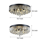19'' Round Crystal Pendants LED Ceiling Lights Fixture Ceiling Lamp - Lamp Outdoor