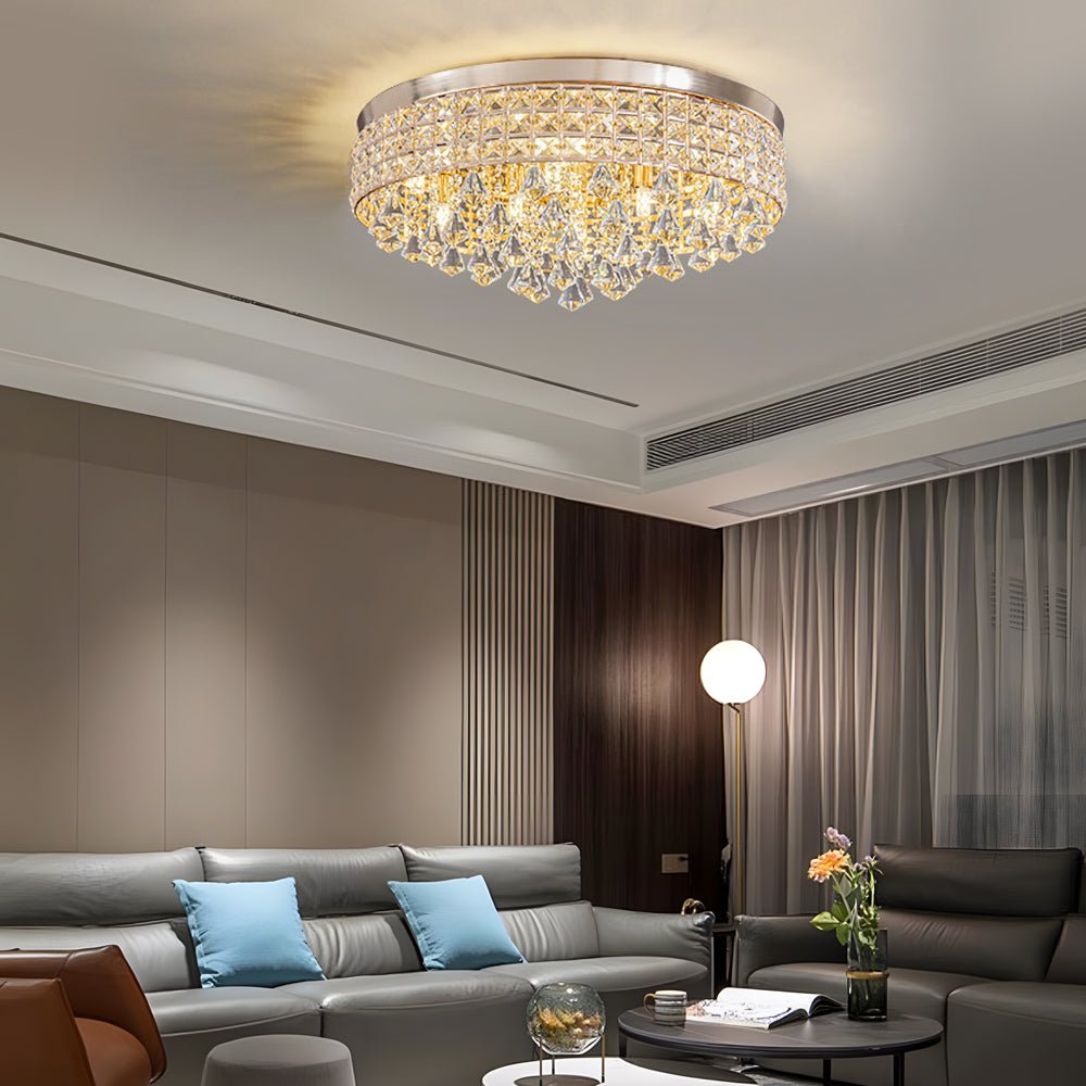 19'' Round Crystal Pendants LED Ceiling Lights Fixture Ceiling Lamp - Lamp Outdoor