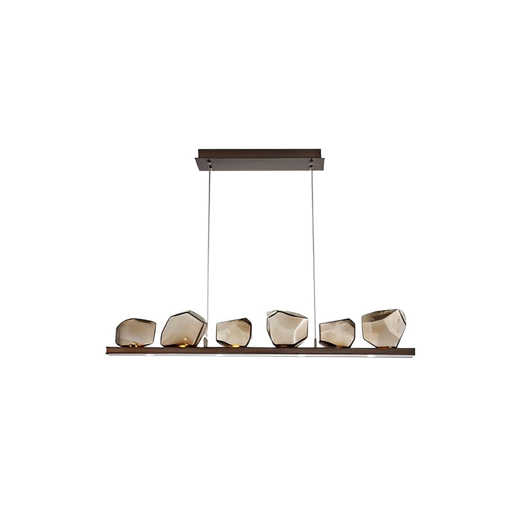 Irregular Glass Shade Stone Creative Cognac Color Modern Chandelier - Lamp Outdoor