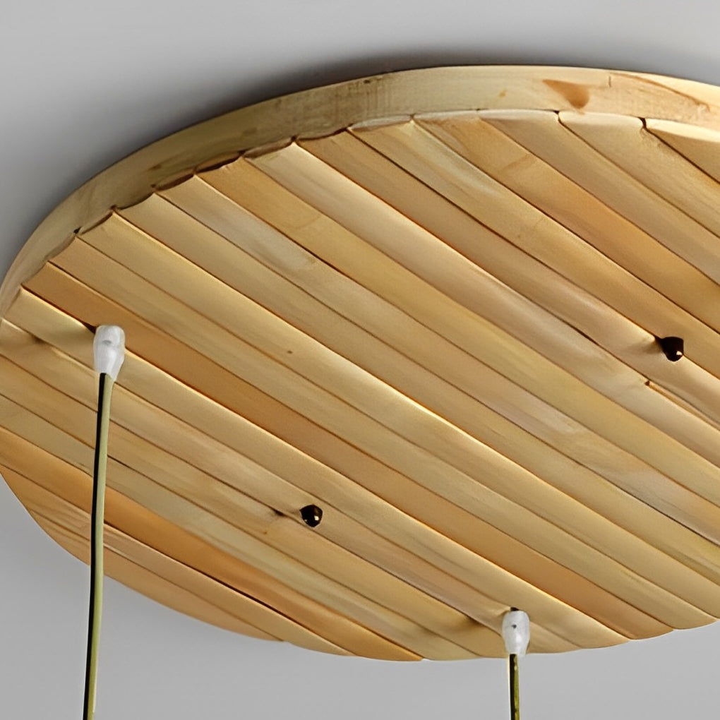 30'' Thin Cluster Cylinder Farmhouse Pendant Light Bamboo Pendant Lights - Lamp Outdoor