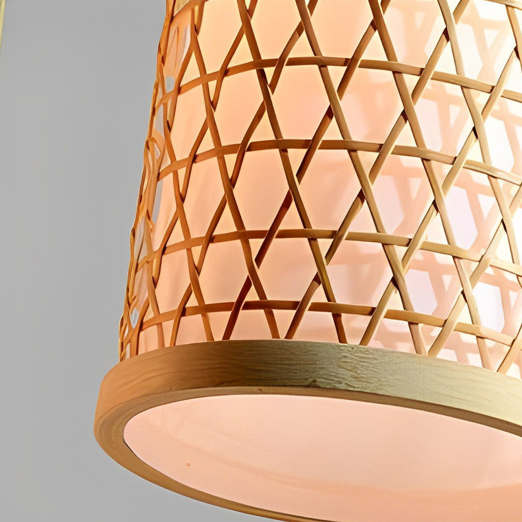 30'' Thin Cluster Cylinder Farmhouse Pendant Light Bamboo Pendant Lights - Lamp Outdoor