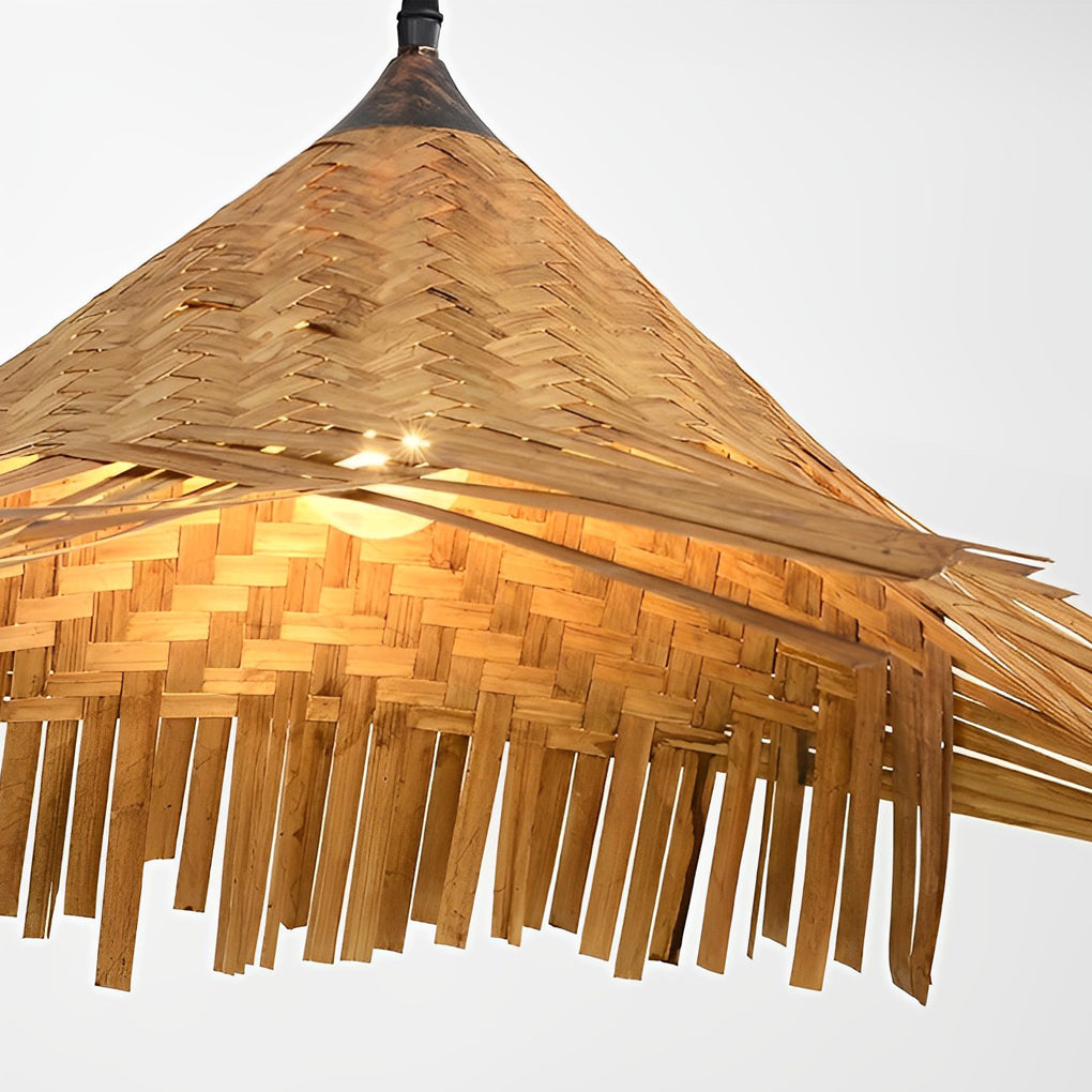 Caribbean Infused Bamboo Woven Pendant Light Burlywood Kitchen Lighting - Lamp Outdoor