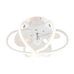 Round Flower Cage LED Dimmable with Remote Bladeless Ceiling Fans Lamp - Lamp Outdoor