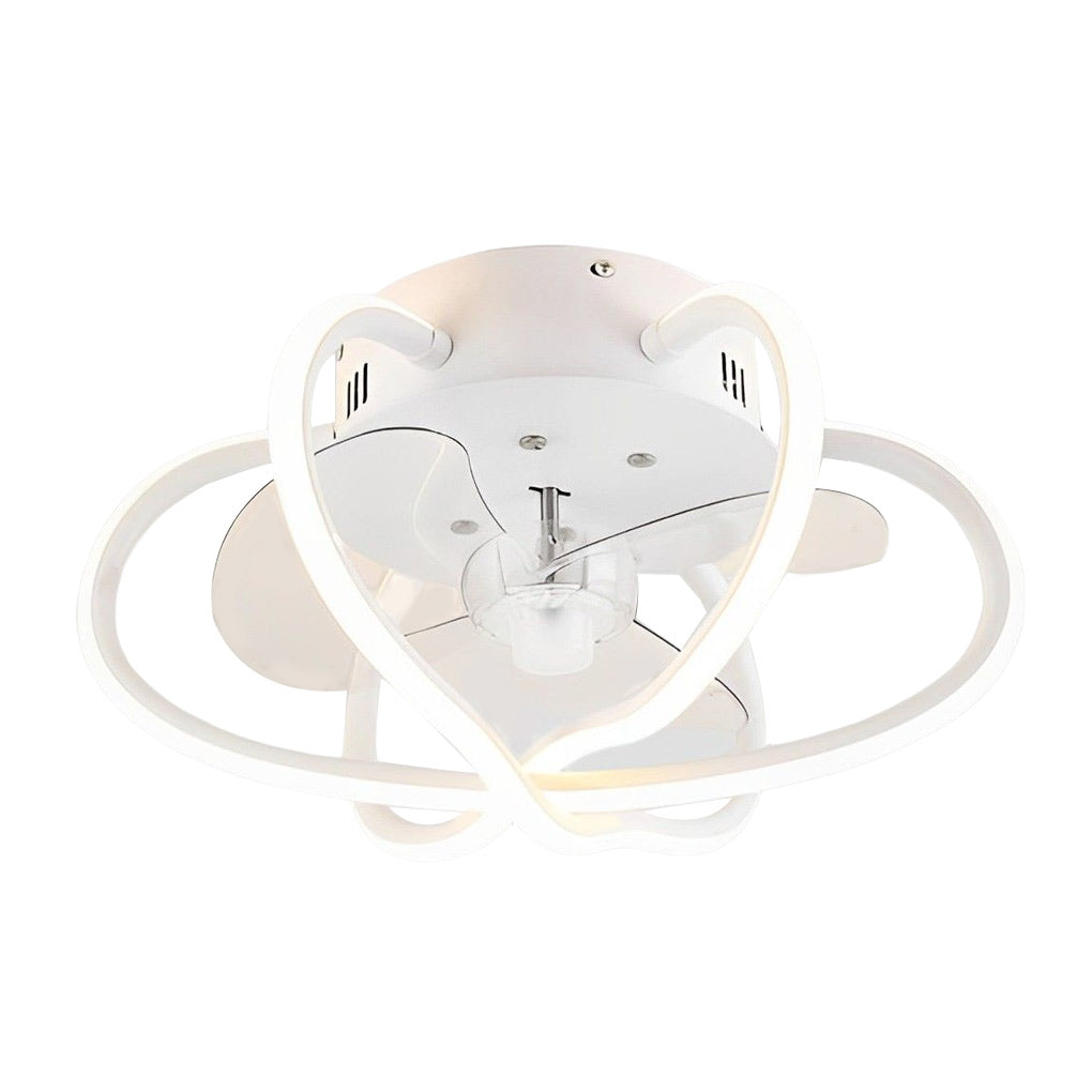 Round Flower Cage LED Dimmable with Remote Bladeless Ceiling Fans Lamp - Lamp Outdoor