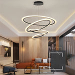 4-ring Geometric LED Modern Chandelier Pendant Light Hanging Lamp Island Lights - Lamp Outdoor