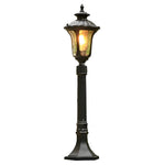 Vintage Classic Black LED Outdoor Lawn Post Light with Water Glass Lens - Lamp Outdoor