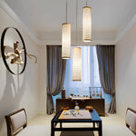 30'' Thin Cluster Cylinder Farmhouse Pendant Light Bamboo Pendant Lights - Lamp Outdoor