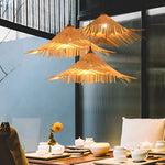 Caribbean Infused Bamboo Woven Pendant Light Burlywood Kitchen Lighting - Lamp Outdoor