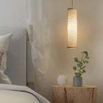 30'' Thin Cluster Cylinder Farmhouse Pendant Light Bamboo Pendant Lights - Lamp Outdoor