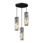 1 Pc Creative Iron Crystal Glass Industrial Style Chandelier Pendant Lights - Lamp Outdoor