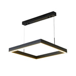 3 Layers Square Stepless Dimming LED Black Modern Chandelier with Remote Control - Lamp Outdoor