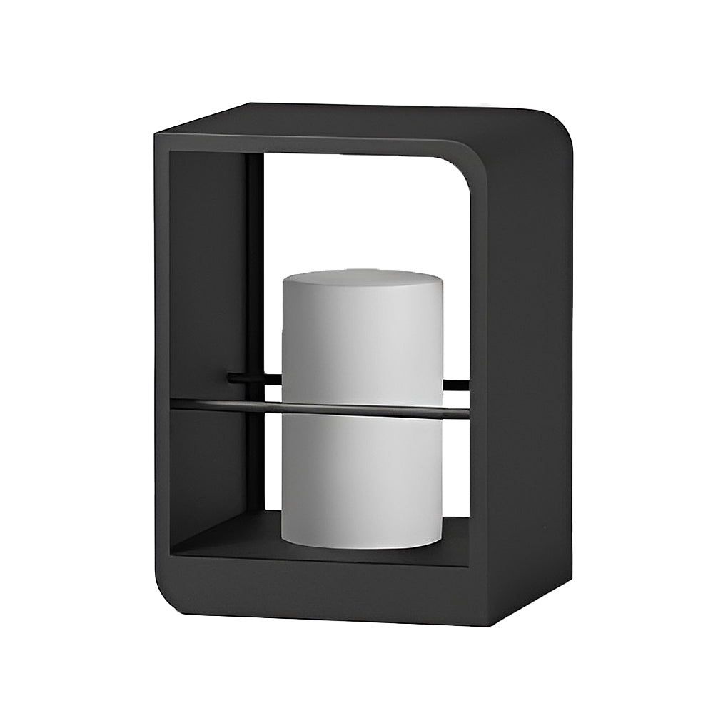Rectangular Frame Waterproof Black Modern Solar Lights Outdoor Lanterns - Dazuma