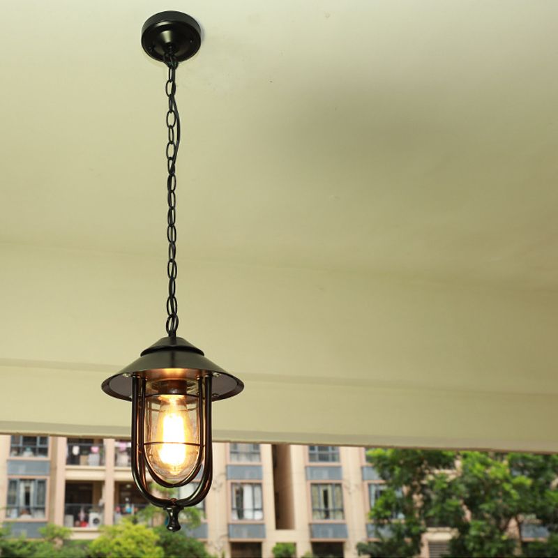 Epoch Retro Lantern Metal Pendant Light Bronze - Lamp Outdoor