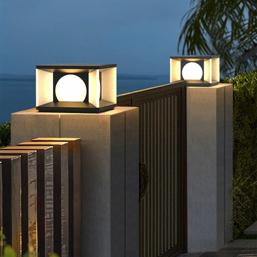 Aria Modern Square Metal Outdoor Light Post - Letslighting