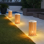 Ritta Retro Metal/Rattan Floor Lamp, Hardwired/Solar/LED, Outdoor - Lamp Outdoor