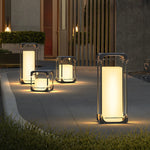 Ray Simple Cube Cuboid Outdoor Floor Lamp Hardwired Solar - Lamp Outdoor