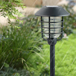 22.8-inch Solar Pathway Lights with Hat Top and Wire-Circled Lampshade - Lamp Outdoor