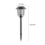 22.8 - inch Solar Pathway Lights with Hat Top and Wire - Circled Lampshade