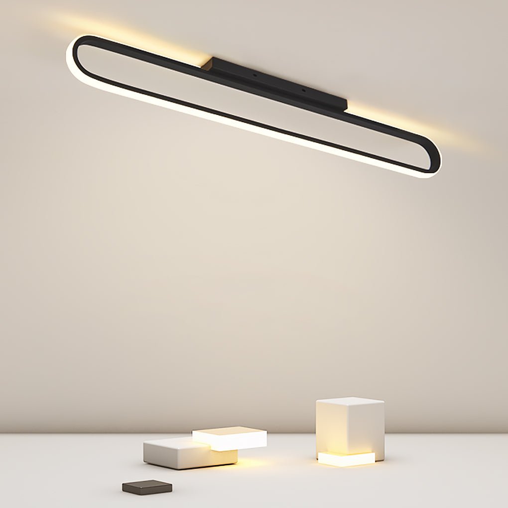 24'' Rectangle LED Black Flush Mount Ceiling Light Wall Lights - Lamp Outdoor