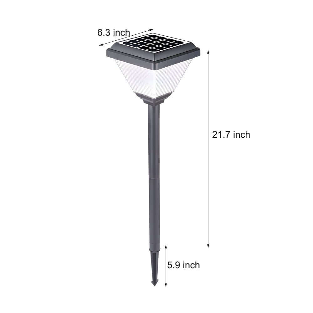 27.6-Inch H Modern Black LED Solar Pathway Post Light - Lamp Outdoor