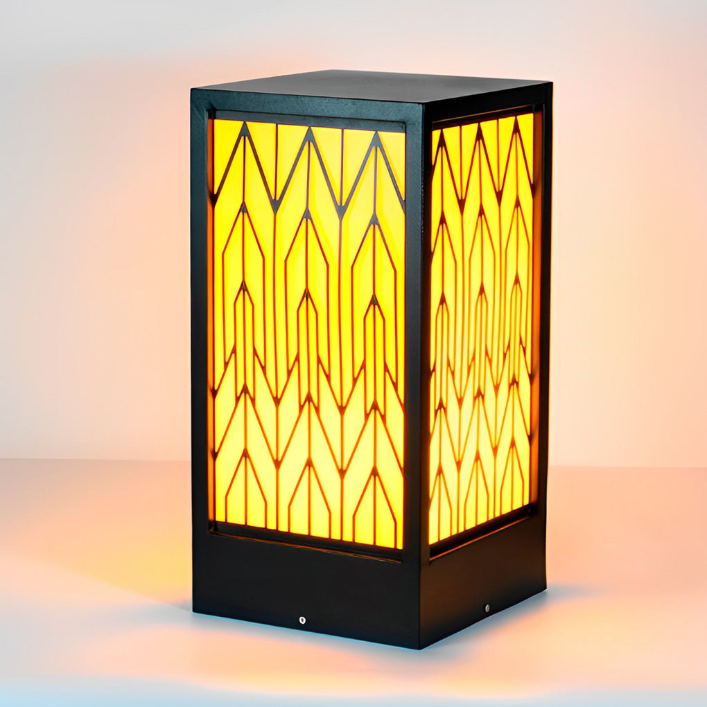 Vintage Waterproof LED Lawn Light Patterned Lampshade, Outdoor Landscape Bollard Lights - Lamp Outdoor