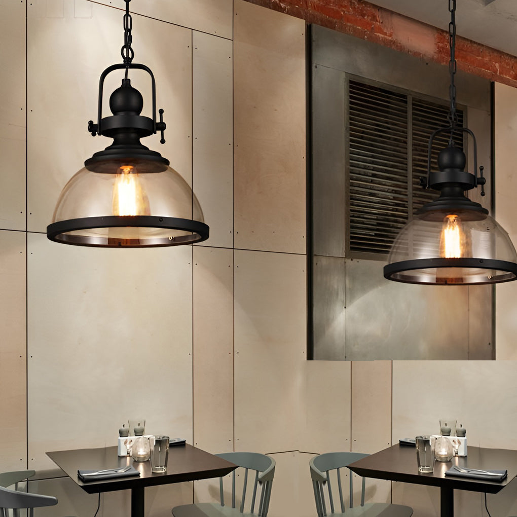Antique Glass Iron Retro Industrial Pendant Ceiling Lights Dining Room Hanging Island Lamp - Lamp Outdoor