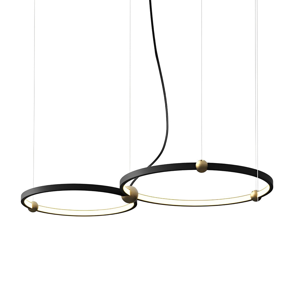 Circular Combination Creative Art Metal Black Post-Modern Chandelier - Lamp Outdoor