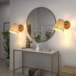 Minimalist Rattan Hand-woven 360° Adjustable Japanese-style Wall Lamp - Lamp Outdoor