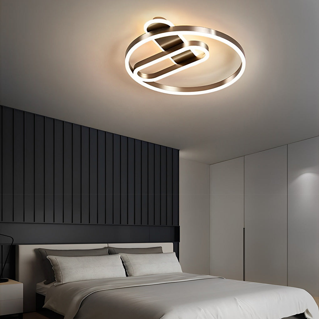 Geometric Circle LED Modern Flush Mount Lighting Ceiling Lights Hanging Light - Lamp Outdoor