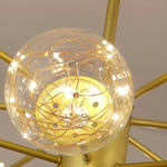 6-light LED Glass Gold Globe Chandeliers Kitchen Pendant Lighting - Lamp Outdoor