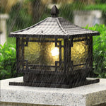 Contemporary square outdoor light with sleek black frame and efficient LED illumination