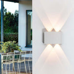 Ray Modern Rectangular Metal Outdoor Wall Lamp Water-Wave - Letslighting