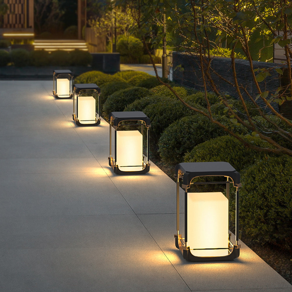 Ray Simple Cube Cuboid Outdoor Floor Lamp Hardwired Solar - Lamp Outdoor